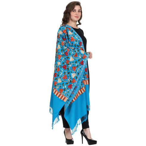 Women's Aari Embroidered Wool Stole